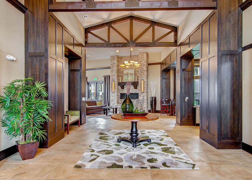 Entry to clubhouse at M2 Apartments in Denver,CO
