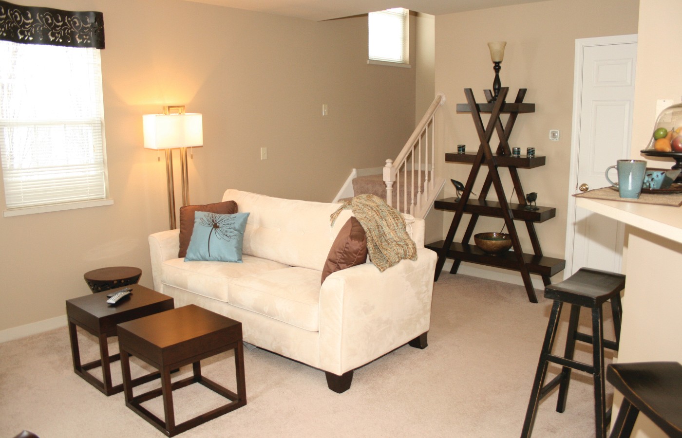 Living room at Lakeview Townhomes at Fox Valley