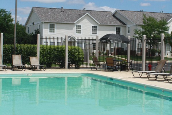 Clubhouse pool at Lakeview Townhomes at Fox Valley
