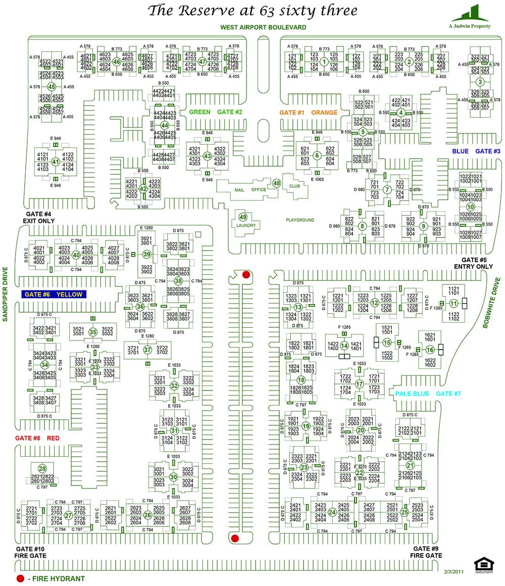 Site map of Reserve at Sixty Three 63 in Houston
