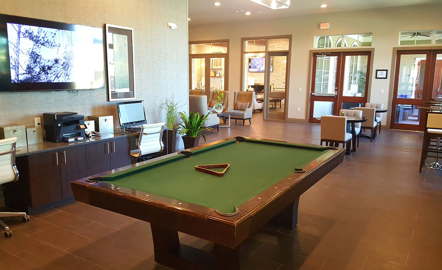 Houston apartments with amenities including a pool table