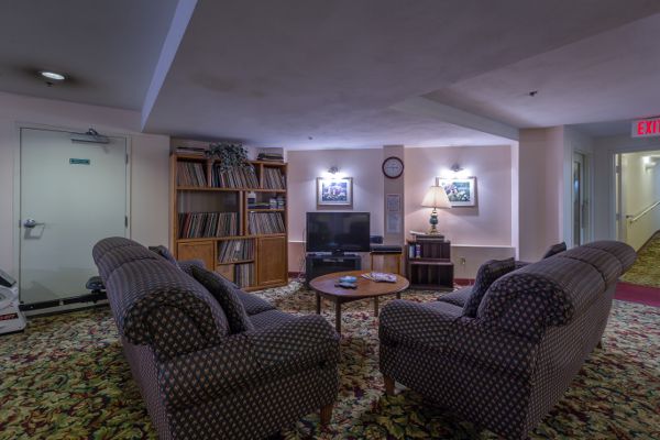 Living room at Saranac Village at Will Rogers