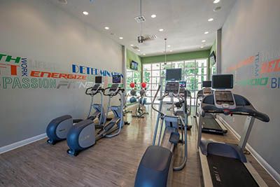 Fitness center at Springs at Cottonwood Creek Apartments in Waco