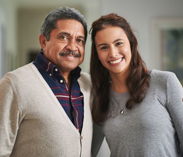 Happy Pacifica Senior Living: Riverside Legacies Memory Care resident and daughter