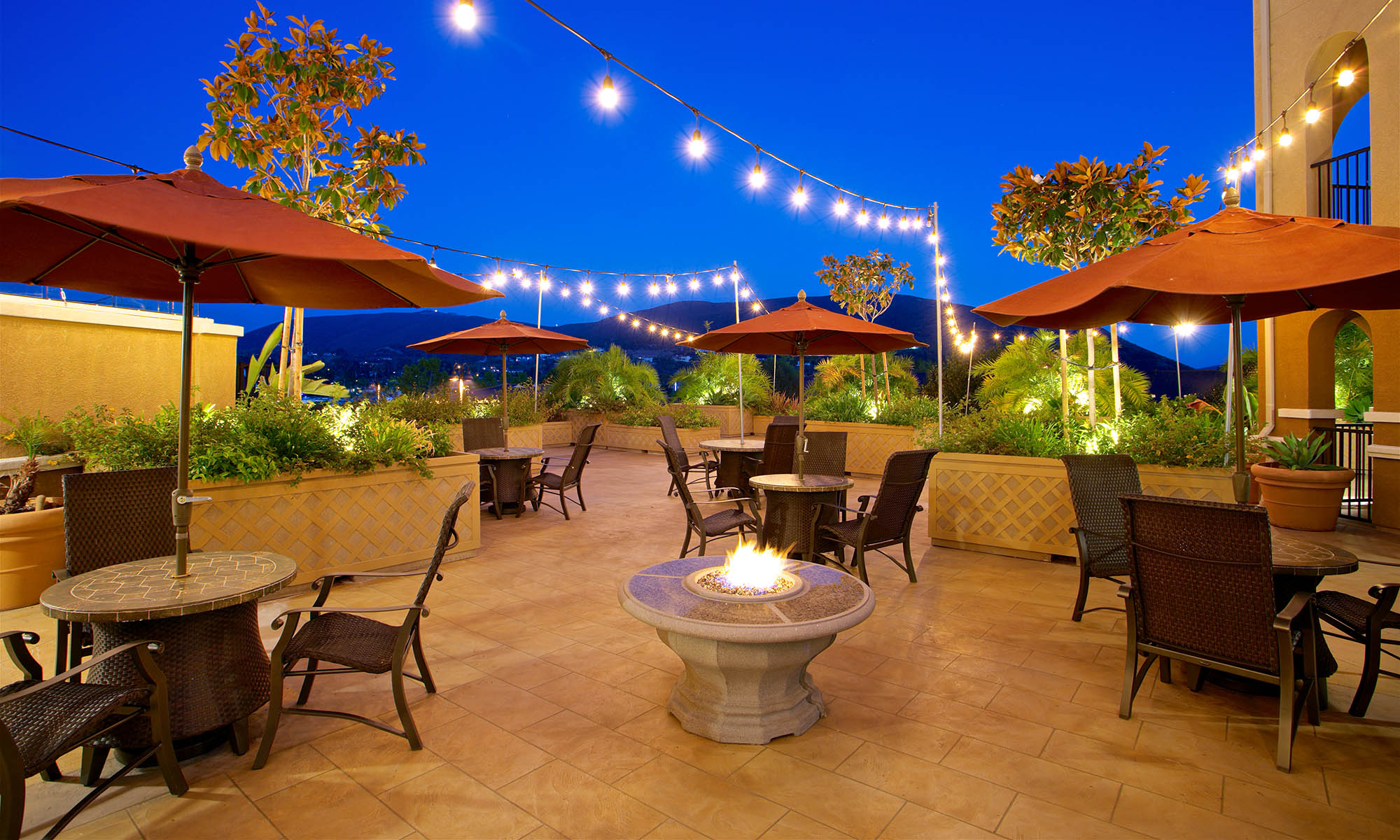 Fire pit at Pacifica Senior Living