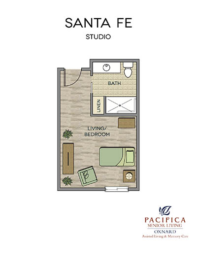 Santa Fe floor plan at Pacifica Senior Living Oxnard in Oxnard, CA