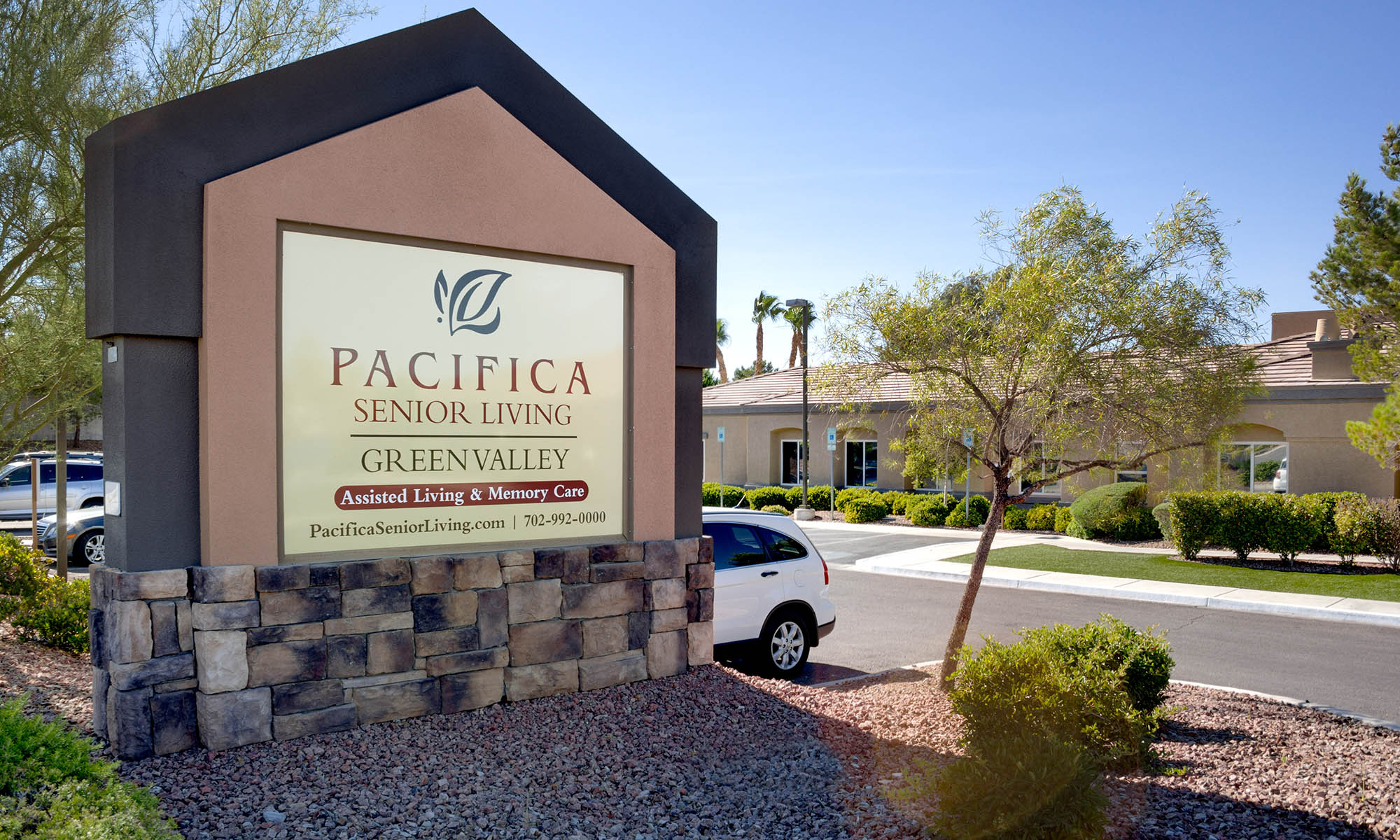 Pacifica Senior Living Green Valley signage