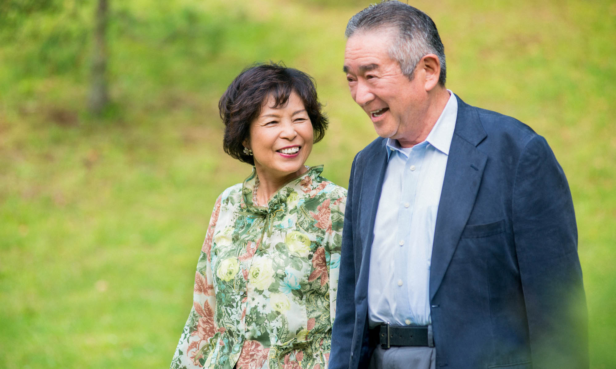 Senior couple enjoying a walk