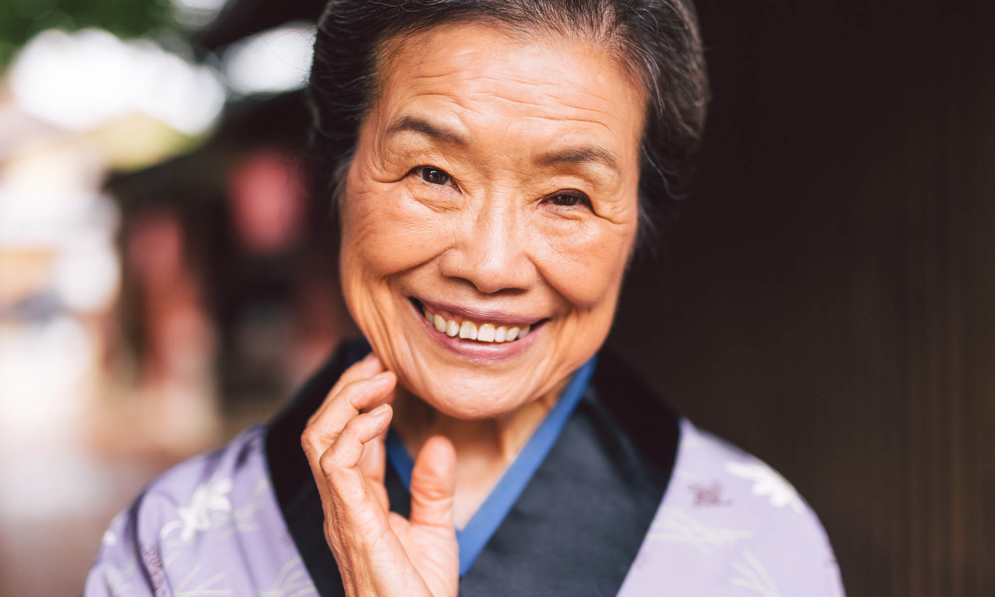Senior woman enjoys life in her new senior living community.