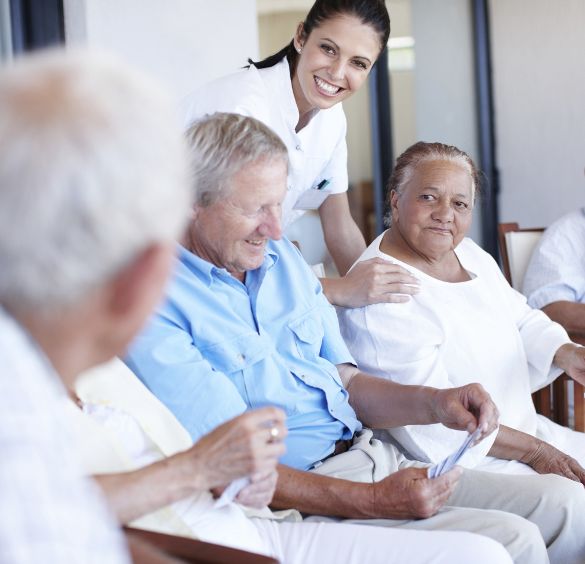 Caretaker attends to the various levels of care required by our assisted living residents at Pacifica Senior Living Vancouver