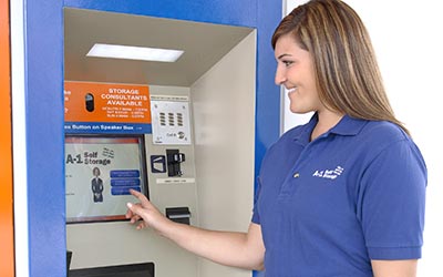 24 hour kiosk available at some A-1 Car Storage locations