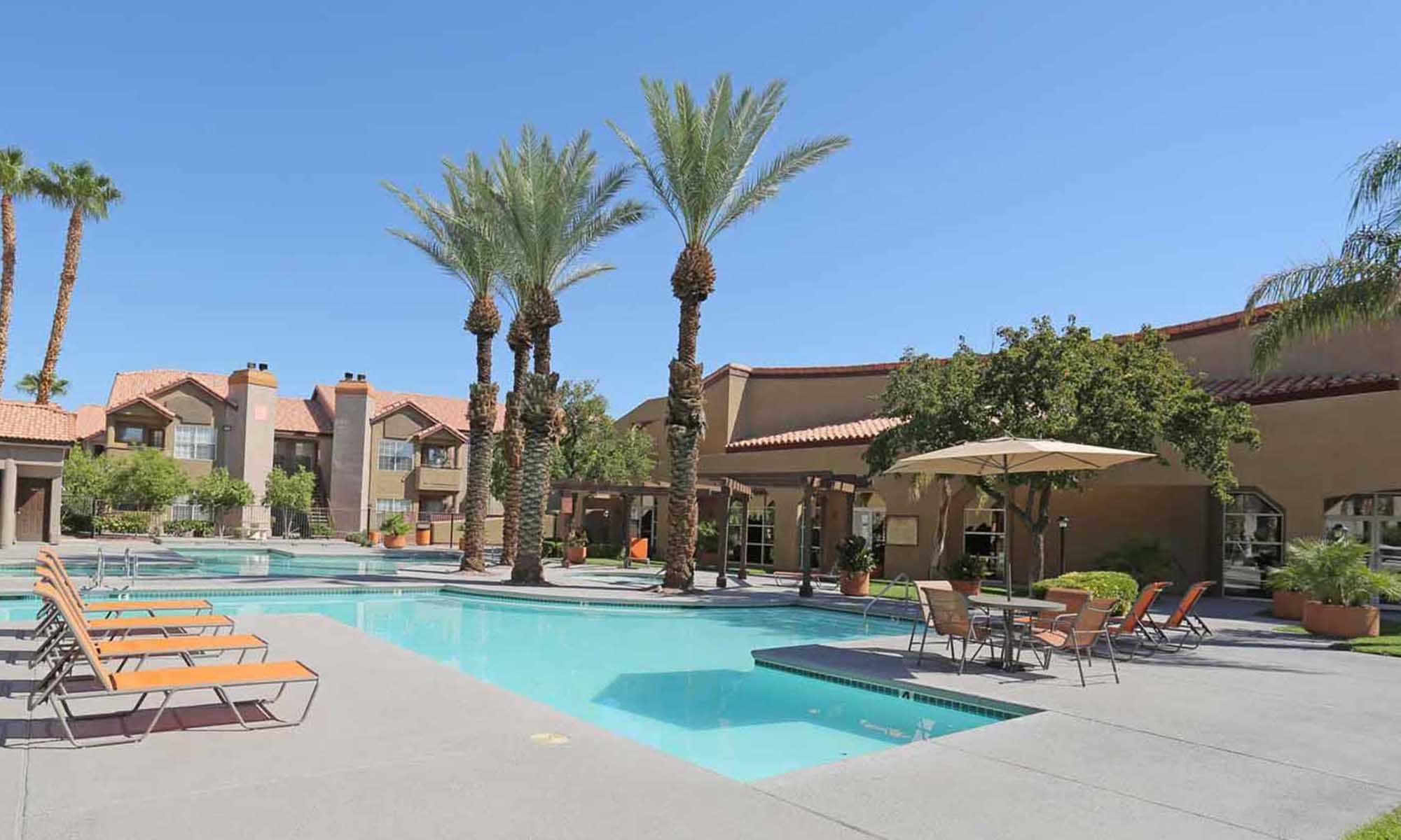 View of the Entrata Di Paradiso swimming pool area in Las Vegas