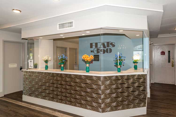 Flats at 390 reception desk