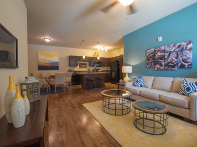 Spacious living room at Springs at West Chester Apartments in West Chester