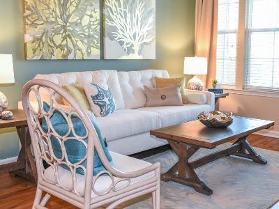 Gorgeous living room at Springs at Gulf Coast in Estero