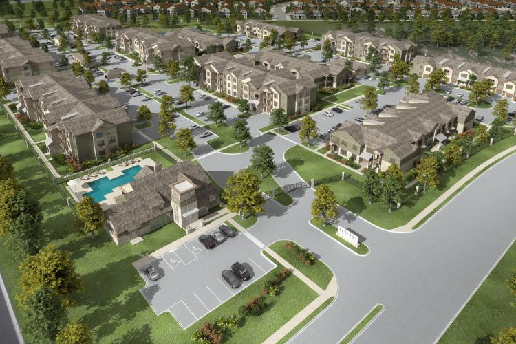 Aerial view of Springs at Lakeline community