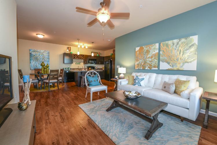 Spacious living room at Springs at Knapp's Crossing in Grand Rapids