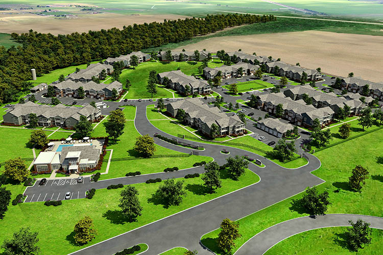 Springs at Canterfield neighborhood aerial shot