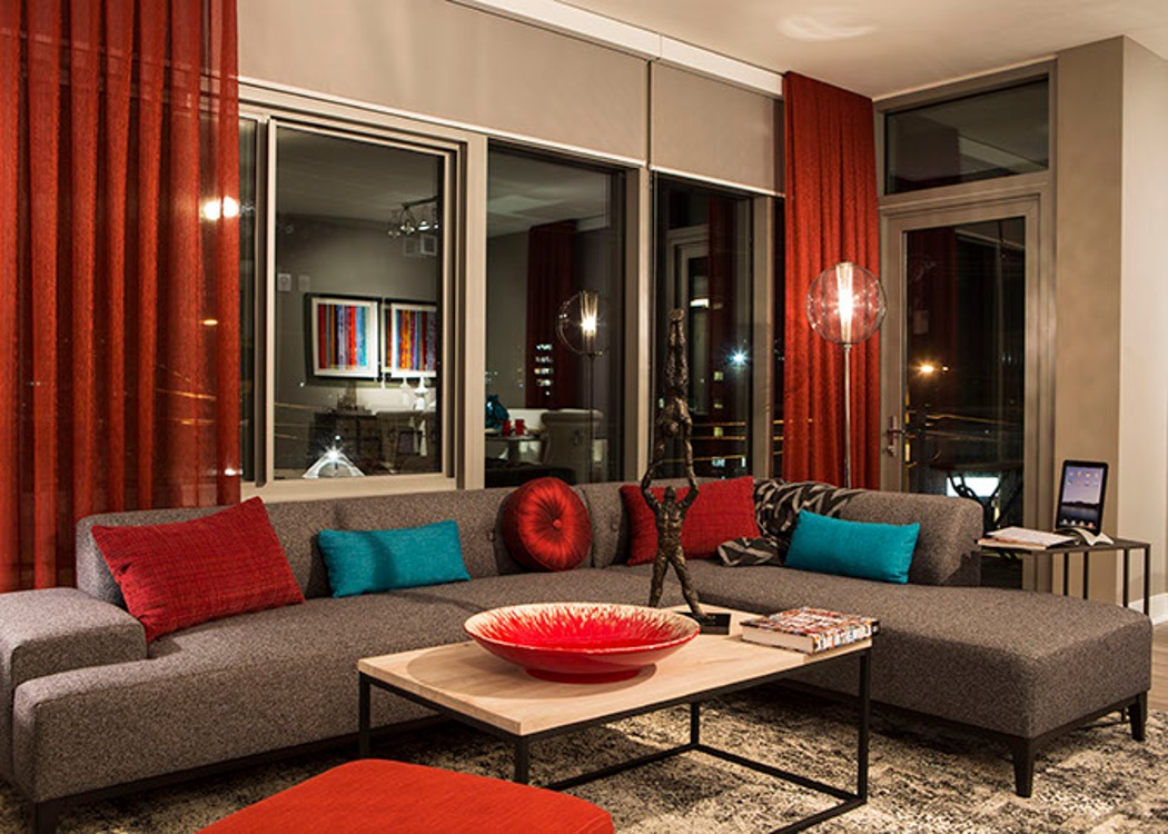 Well decorated living room at Gallery Bethesda