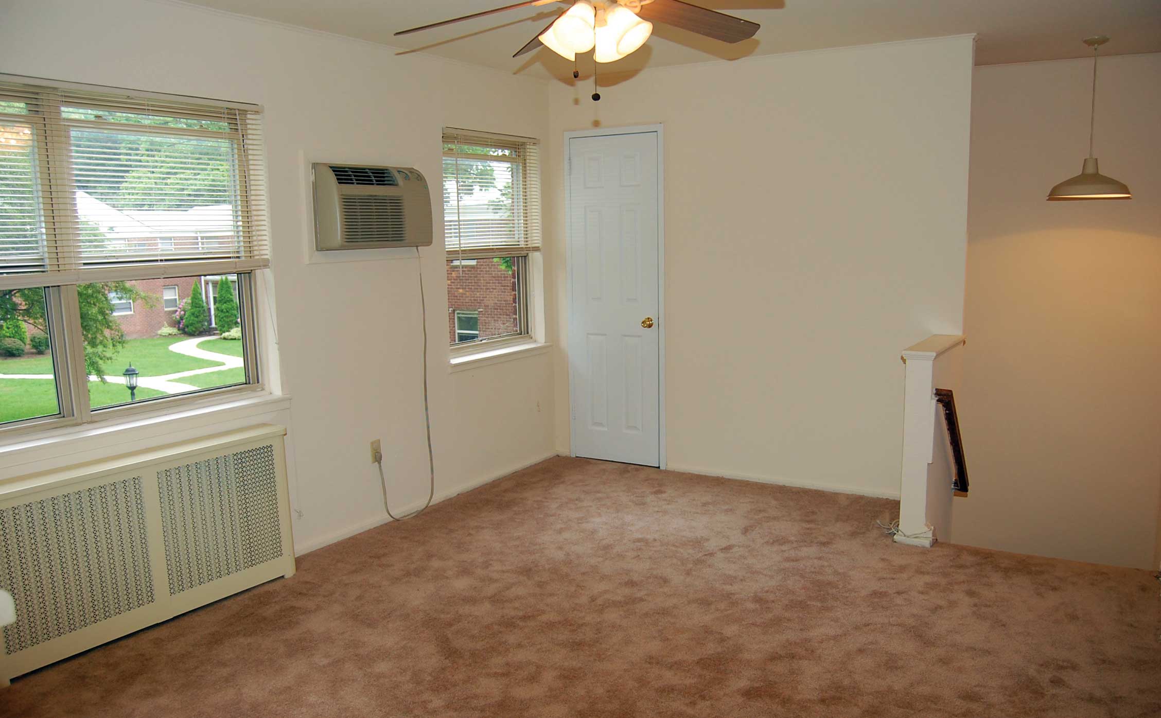 A living room layout at Lakeview Apartments