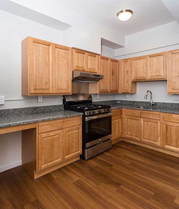 Brightwood Communities kitchens with hardwood floors