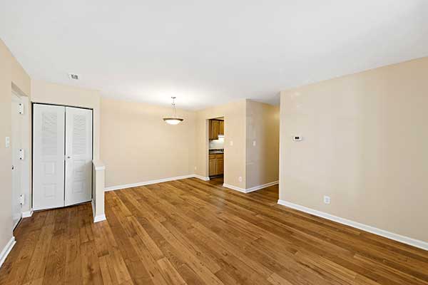 EastView Communities living areas with hardwood floors