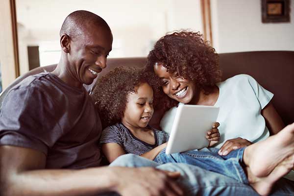 Family enjoying time together at Stony Brook Apartments