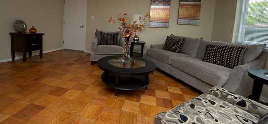 Stony Brook Apartments open concept living room