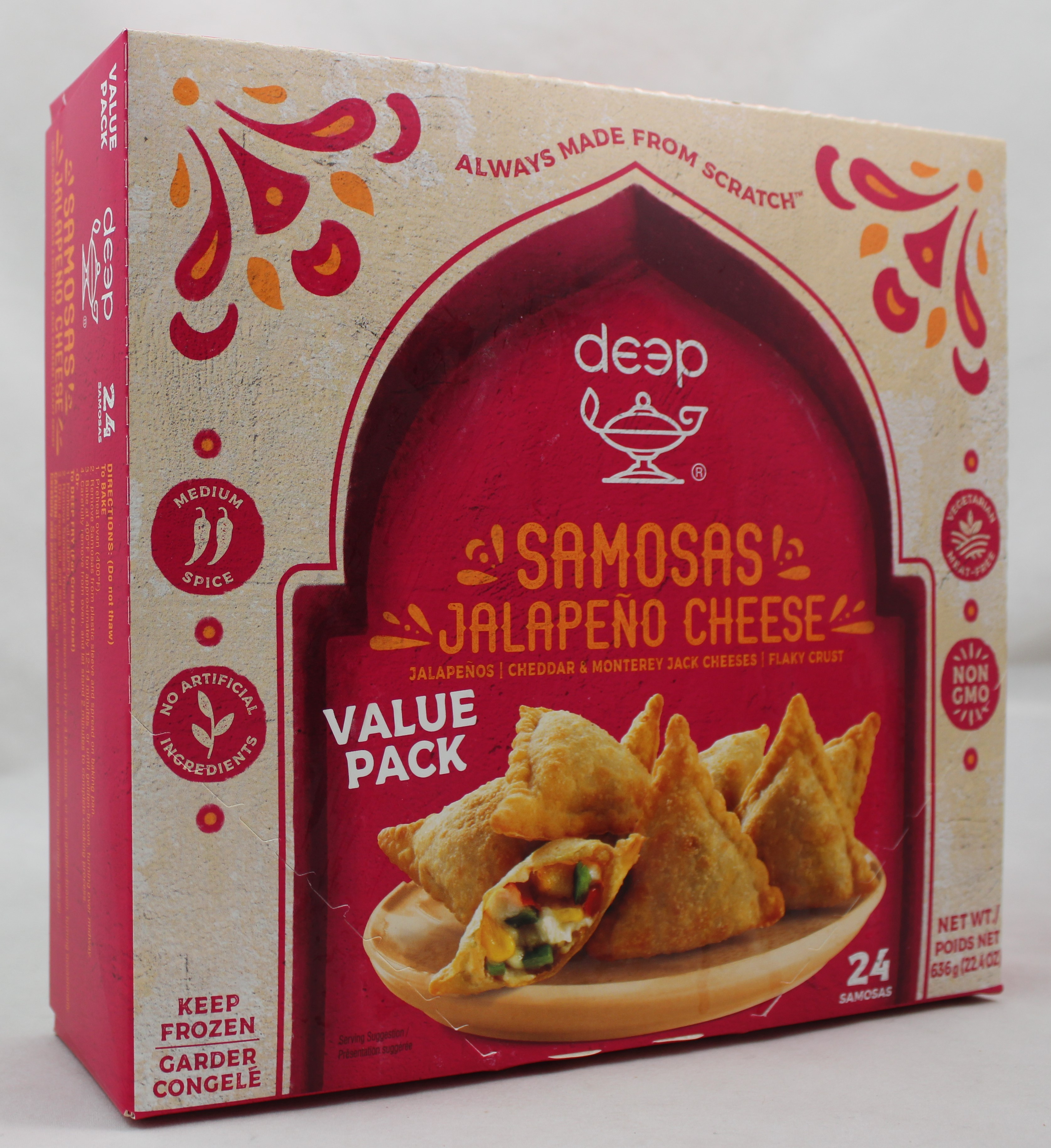 GroceryBabu - Jalapeno Cheese Samosas (24 pieces) (22.4oz): Frozen