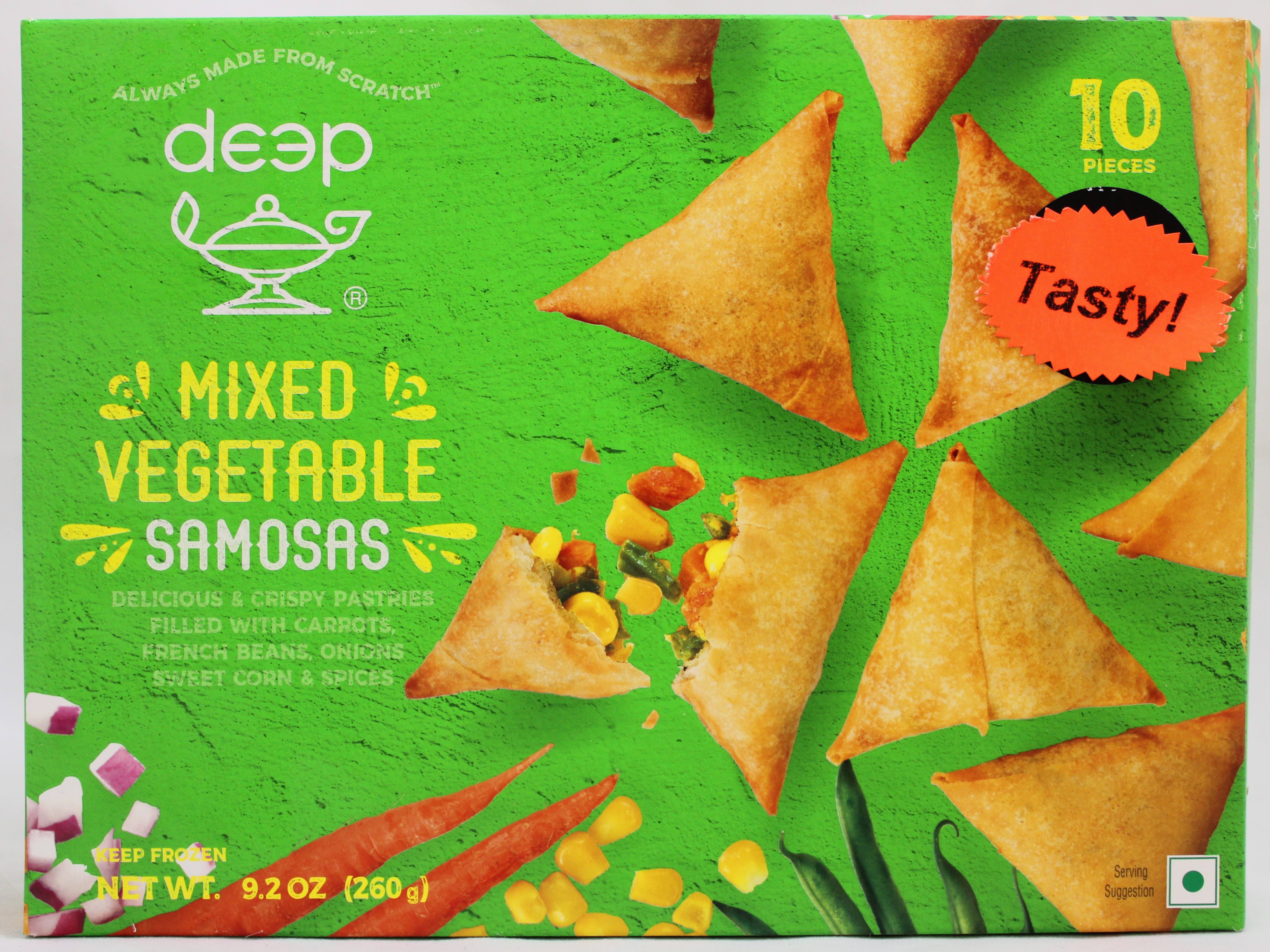 ShopDeepFoods - Mixed Vegetable Samosas (10 pieces) (9.2oz