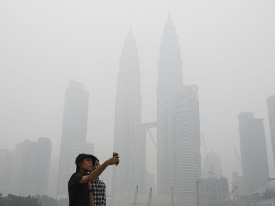 Haze in Kuala Lumpur, Malaysia caused by Indonesia forest fires. Image 1A. Image size:560x420px Haze in Kuala Lumpur, Malaysia caused by Indonesia forest fires. Image 1A. Image size:560x420px