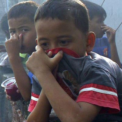 Children in Indonesia suffered from the smoke of forest fires. Image 1A. Image size:400x400px Children in Indonesia suffered from the smoke of forest fires. Image 1A. Image size:400x400px