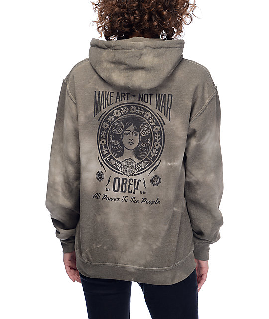 obey make art not war rose hoodie