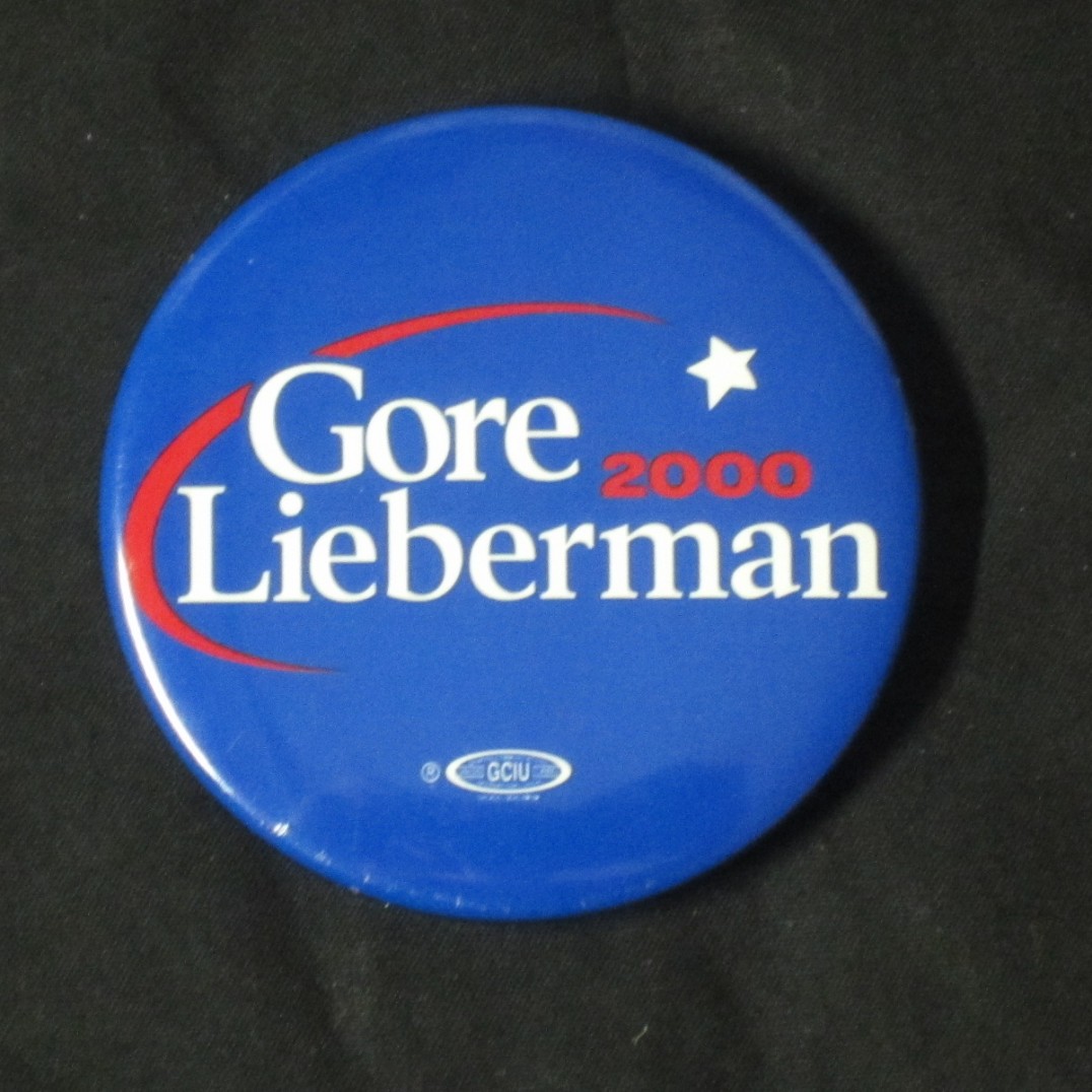 2000 Al Gore Wisconsin 2 1//8/" Presidential Campaign Pinback Button