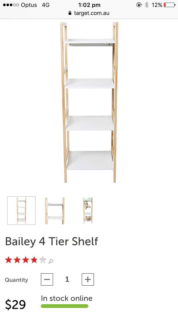 bailey 4 tier shelf