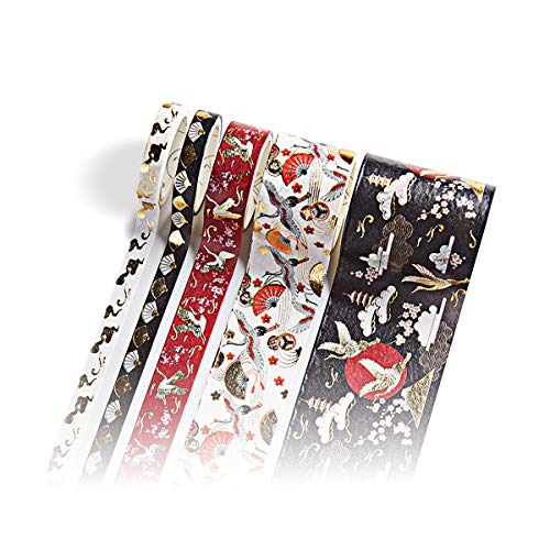 lenghjt:8.7yd//roll Japanese Washi Masking Tape,Dreamlike Series,Sticky Paper Tape for DIY,Bullet Diary Decorative,Gift Wrapping,Scrapbook,Office,Party Supplies,Collection Molshine Set of 7
