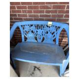 Blue Plastic Garden Bench