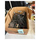 Box of Vintage Video Game Cartridges and Controlle
