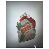 Vintage hanging Santa Claus wall mount large