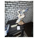 Italian porcelain great blue herons figural group
