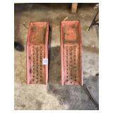 Red Metal Vehicle Ramps