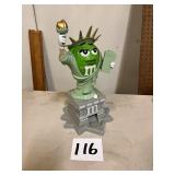 Green M&M Miss Liberty candy dispenser