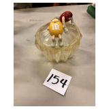 M&M hard plastic candy dish