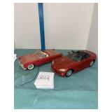 Lot of Two Red Convertible Model Cars: Classic and