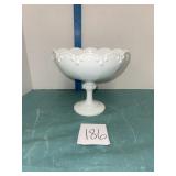 milk glass compote art glass