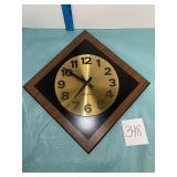 Seth Thomas Quartz Diamond-Shaped Wall Clock