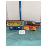 Vintage HO Model Train Cars and Boxes