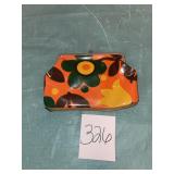 Retro Floral Print Coin Purse with Kiss-Lock Clasp