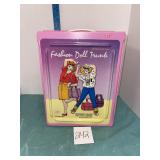 Mattel 1988 Pink Fashion Doll Trunk with Assorted