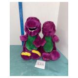 Lot of Two Barney the Dinosaur Plush Stuffed Anima
